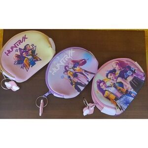Kpop Demon Hunters Coin Purse Vinyl 4.5" Wide X 3.5" Tall Set Of 3 New